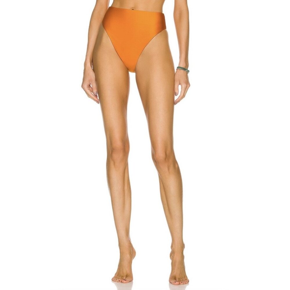 JADE SWIM Incline Bikini Bottom Sunset Sheen Orange